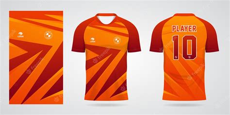 Premium Vector | Orange sports soccer jersey template