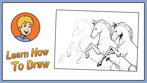 How To Draw A Beautiful Rearing Horse Step By Step Youtube