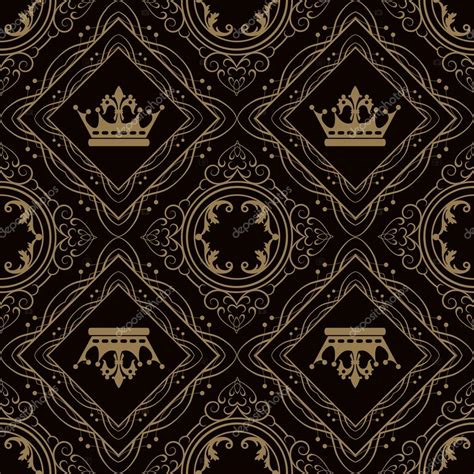 Seamless pattern. Royal Wallpaper. Background. Dark Stock Photo by ©kio777 70107451