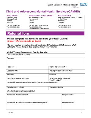 Camhs Referral Complete With Ease Airslate Signnow