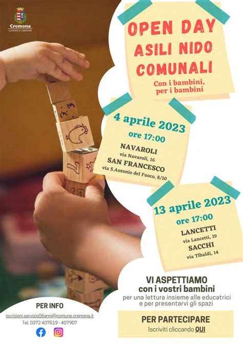 CR Asili Nido Comunali Il 4 E Il 13 Aprile Ci Sono Gli Open Day