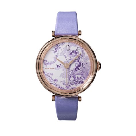 Toile de Jouy Ludivine collaboration Thevenon lilas Montres à la