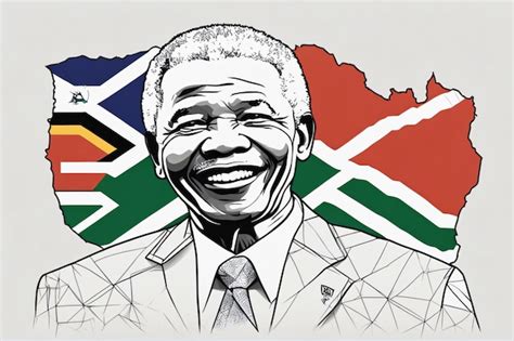 Premium AI Image | Nelson Mandela with South Africa flag style art