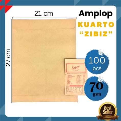 Jual Amplop Coklat Kuarto X Cm Zibiz Bhg Shopee Indonesia