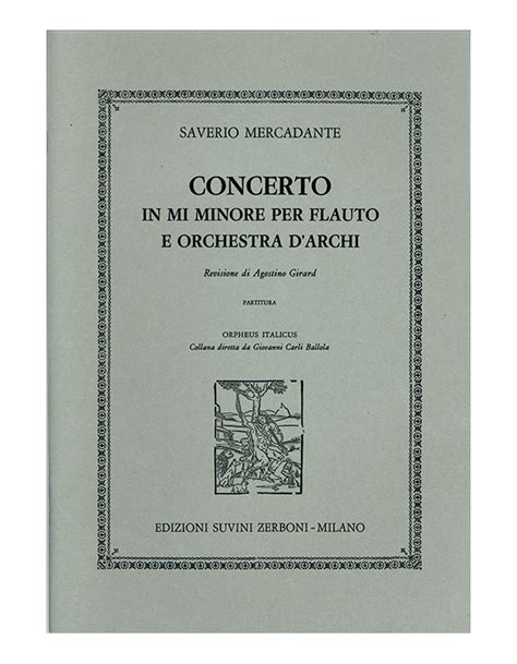 Saverio Mercadante Concerto In Mi Minore Per Flauto Ed Orchestra D