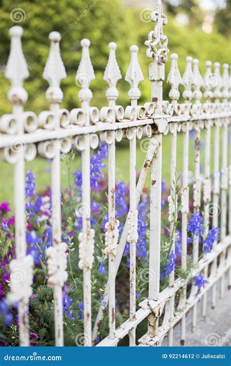 White Wrought Iron Driveway Entrance Gates Royalty-Free Stock Photo ...