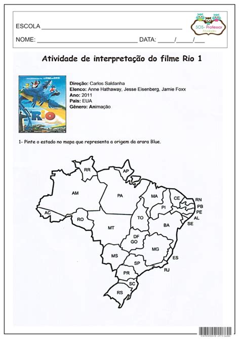 Rio O Filme Sos Professor Atividades Ao Ano