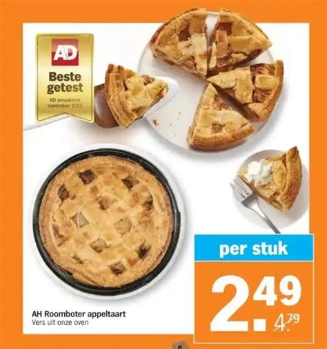 Ah Roomboter Appeltaart Vers Uit Onze Oven Aanbieding Bij Albert Heijn