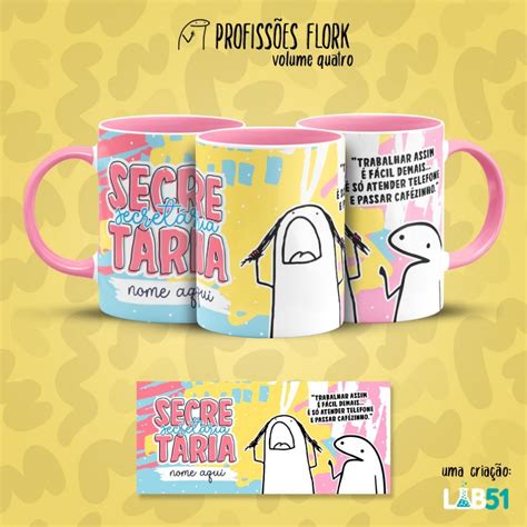 Caneca Personalizada Secretaria Flork Meme Presente De Trabalho