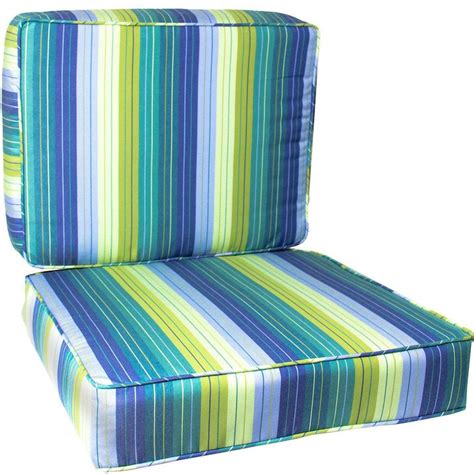 Sunbrella Seville Seaside Small Outdoor Replacement Club Chair Cushion Set W Piping By