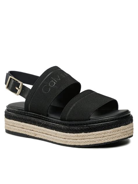 Calvin Klein Espadryle Flatform Wedge Hw Hw Czarny Modivo Pl