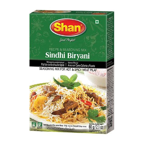 Shan Sindhi Biryani Seasoning Mix 60g Spice Packets For Hot And Spicy Meat