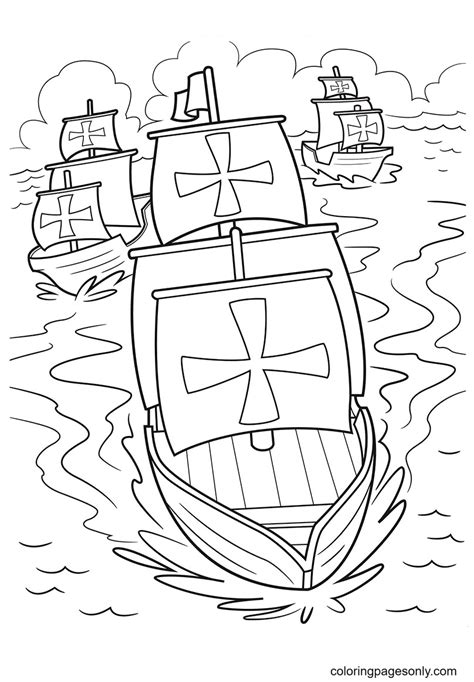 Nina Pinta Santa Maria Coloring Pages