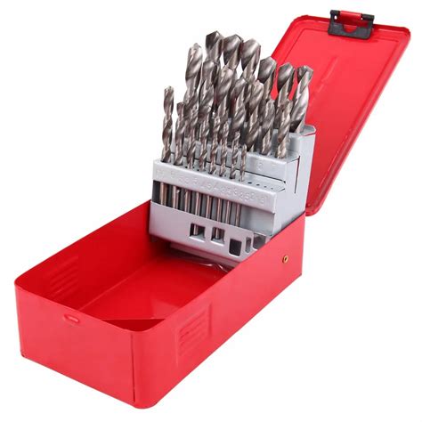 25pcs HSS Twist Drill Bit Set In Metal Cobalt Drill Bit With Red Box 1