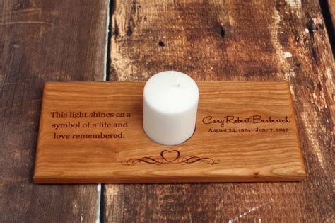 Memorial Candle Holder Personalized Memorial Candle - Etsy