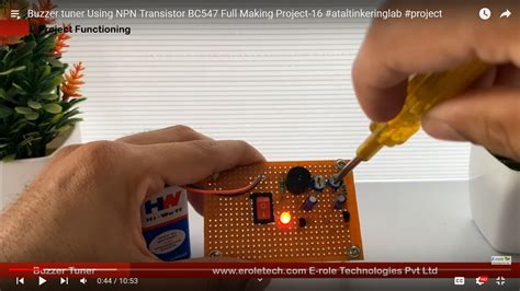 Buzzer Tuner Using Npn Transistor Bc547 One Stop For All College Project Solutions