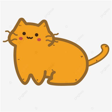 Cute Orange Cat Cartoon Illustration Vector Cute Cat Cartoon Paint