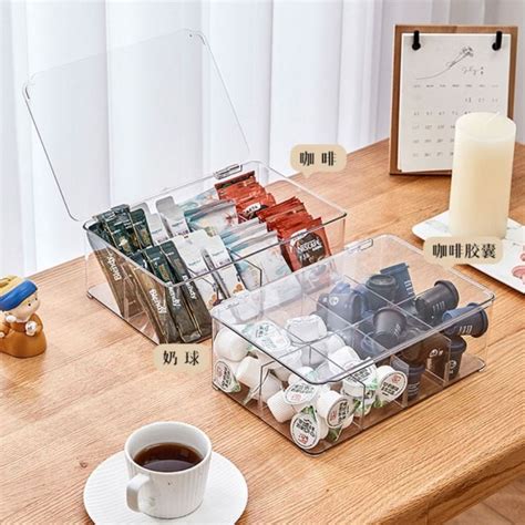 YUANZ Plastic Tea Bag Storage Box With Lid Transparent Tea Bag Box