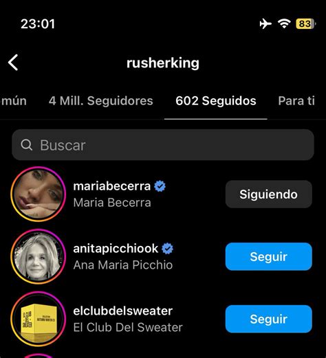 Facundo Pesalaccia on Twitter Rusher siguió en Instagram a María