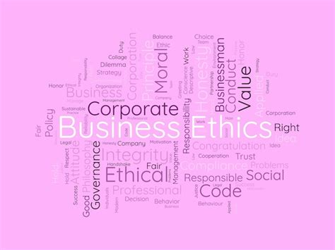 Premium Vector Word Cloud Background Concept For Business Ethics