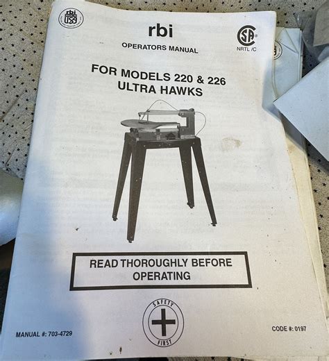 Rbi Hawk Precision Scroll Saw 20 Model 220 Variable Speed With Stand For Sale In Richmond