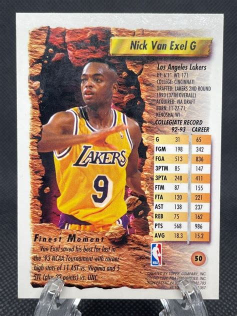 Купить 1993 94 Topps Finest Nick Van Exel Rookie Б У на Аукцион из