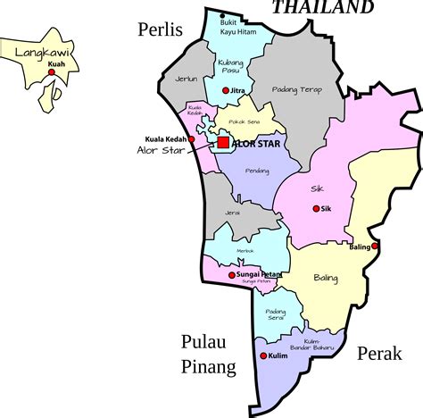 Map Of Kedah State - Brenda Tatiania