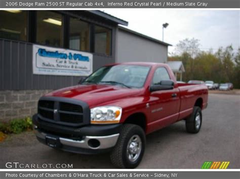 Inferno Red Crystal Pearl 2006 Dodge Ram 2500 St Regular Cab 4x4 Medium Slate Gray Interior