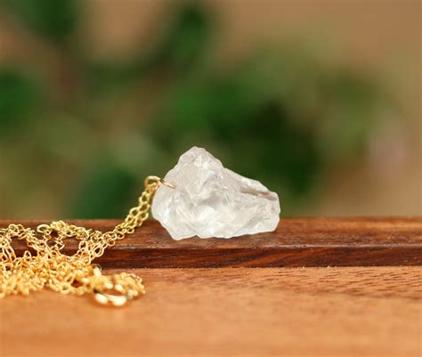 Clear Quartz Necklace Clear Quartz Necklace Healing Crystal Necklace Raw Crystal A Rough