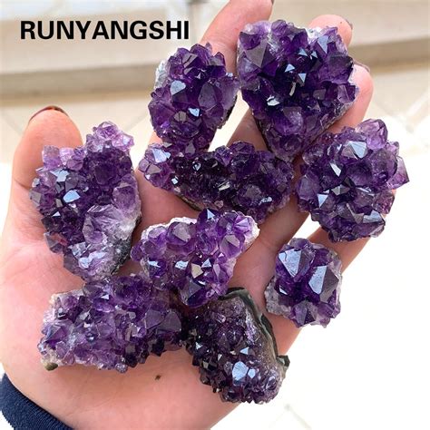 Quartz Am Thyste Brute Naturelle Cristal Violet Amas De Pierres De Gu