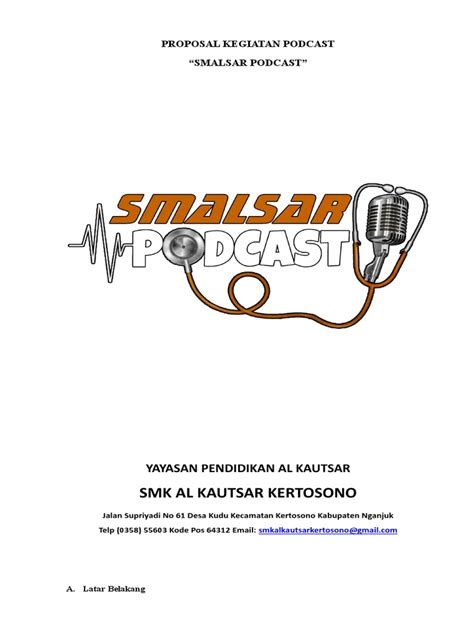 Proposal Kegiatan Podcast Pdf