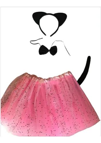 Fantasia De Gatinha Infantil Rosa - Fantasia Gatinha Infantil/ Sai Tule Rosa/festa Fantasia | MercadoLivre