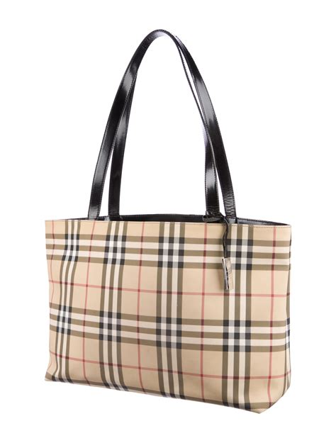 Burberry Large Nova Check Tote Handbags Bur The Realreal