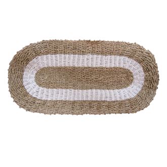 Tapis Jonc De Mer Ovale Blanc Tan Classique X Cm Awgifts