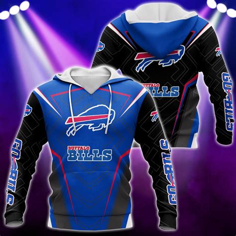 Buffalo Bills Nfl Hoodie Zip Sweater Tshirt 3d