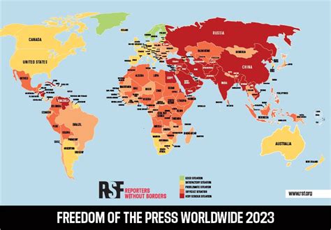 Clasificación Mundial de la Libertad de Prensa RSF 2023 Tabla de