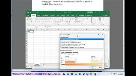 Highlight Cell Or Row With Checkbox In Microsoft Excel Youtube