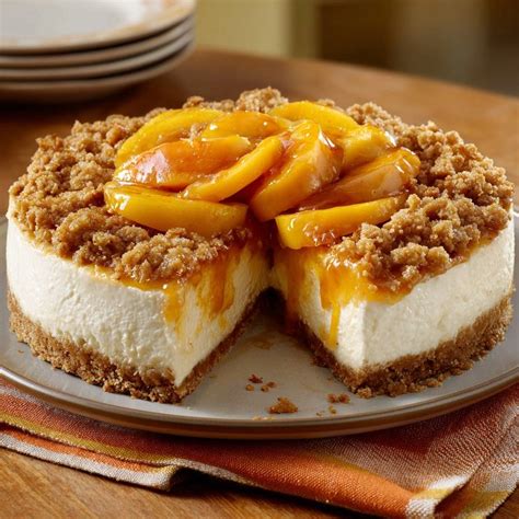 Peach Streusel Cheesecake Crispy Topping Delight