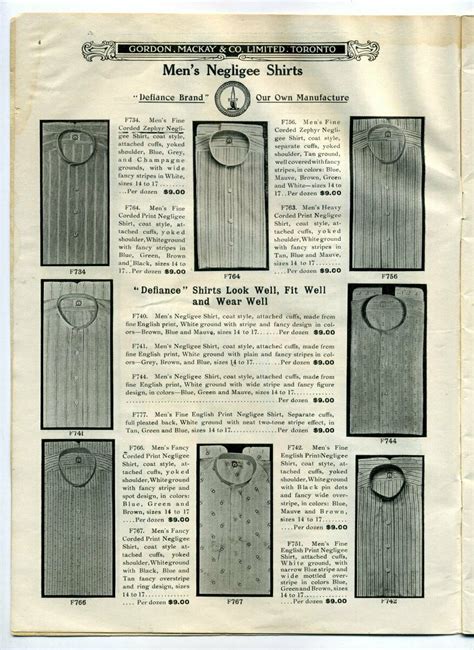 MEN S FURNISHINGS Summer 1911 GORDON MACKAY CO LTD Toronto Clothing