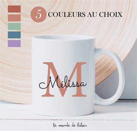 Mug Personnalis Initiale Couleurs Le Monde De Bibou