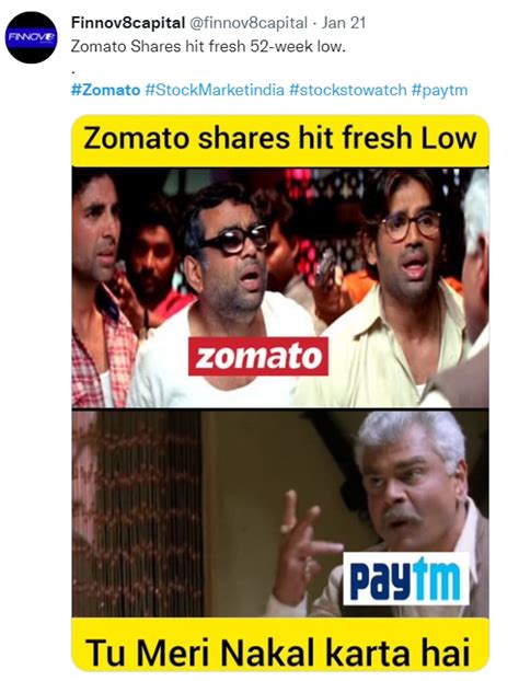 Zomato Share Price पर मीम्स हुए वायरल पैसे डूबे होंगे आपके तो भी देखकर