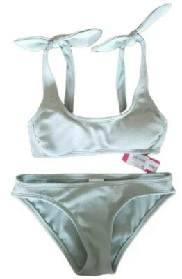 Xhilaration Juniors Green Bikini Top Cheeky Bottoms Size XS NWT EBay