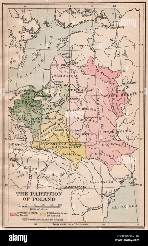 The Partition Of Poland To Prussia Russia And Austria In 1772 1793 1795