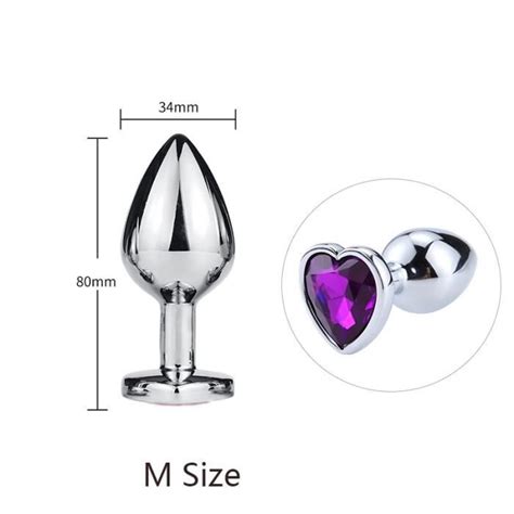 Sextoy Plug Anal En Acier Inoxydable Coeur Cristal Godemichet Anal