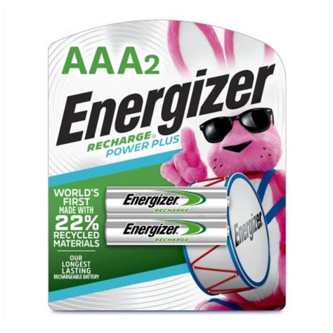 Energizer Recharge Power Plus Rechargeable NiMH AAA Batteries 2 Pack