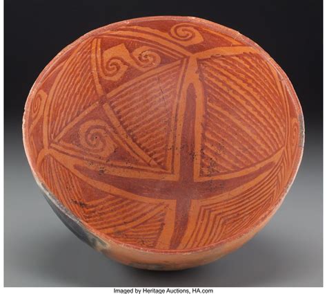 A Hohokam Red On Buff Bowl C 200 Bc 1450 Ad Other Lot 70078