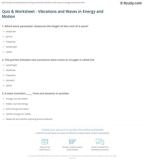 Vibrations And Waves Physics Worksheet Answers