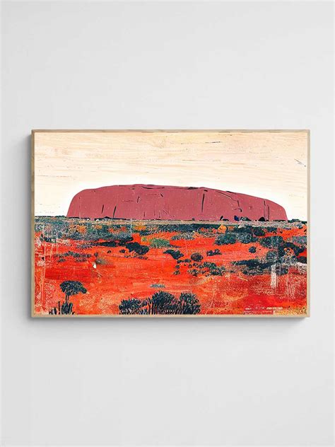 Australian Uluru Landscape Art Print - Red Rock 2