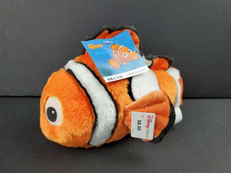 Disney Pixar Finding Nemo 8 Bean Bag Stuffed Plush Shiny Clown Fish