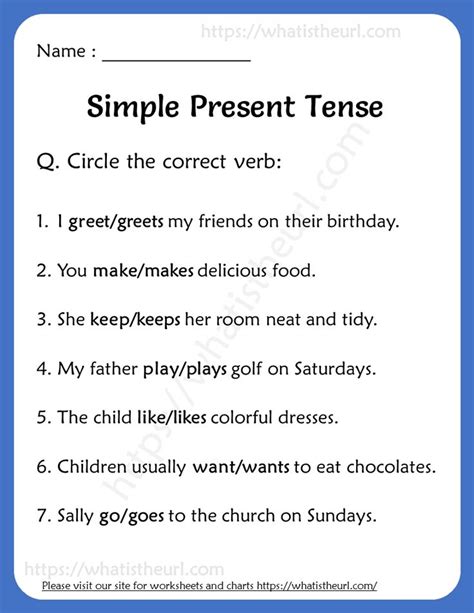 Simple Present Tense Worksheets for Grade 2 - Improve Grammar Skills